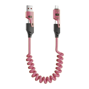 FlexCable 4-w-1 Kabel Ładujący - Różowy