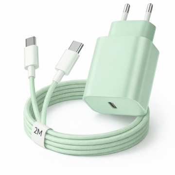 Ładowarka - Szybka Ładowarka USB-C 20W - Miętowy