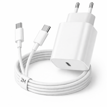 Ładowarka - Szybka Ładowarka USB-C 20W - Biały